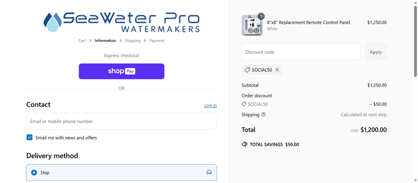 SeaWater Pro Discount - 15% Off on Water Desalination Systems
